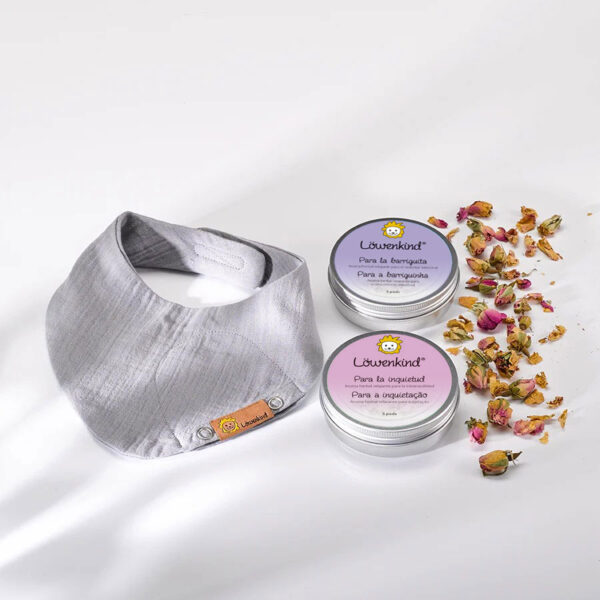 set inicio bandana "mini" gris; barriguita/inquietud