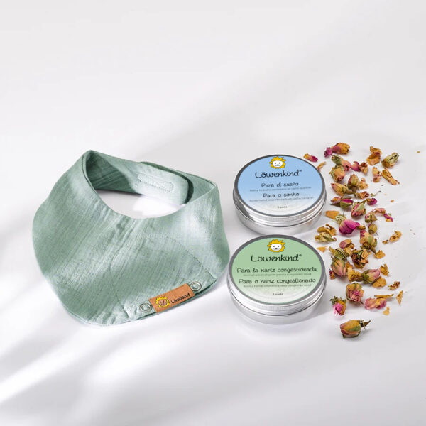 set inicio bandana "mini" menta; sueño/nariz congestionada