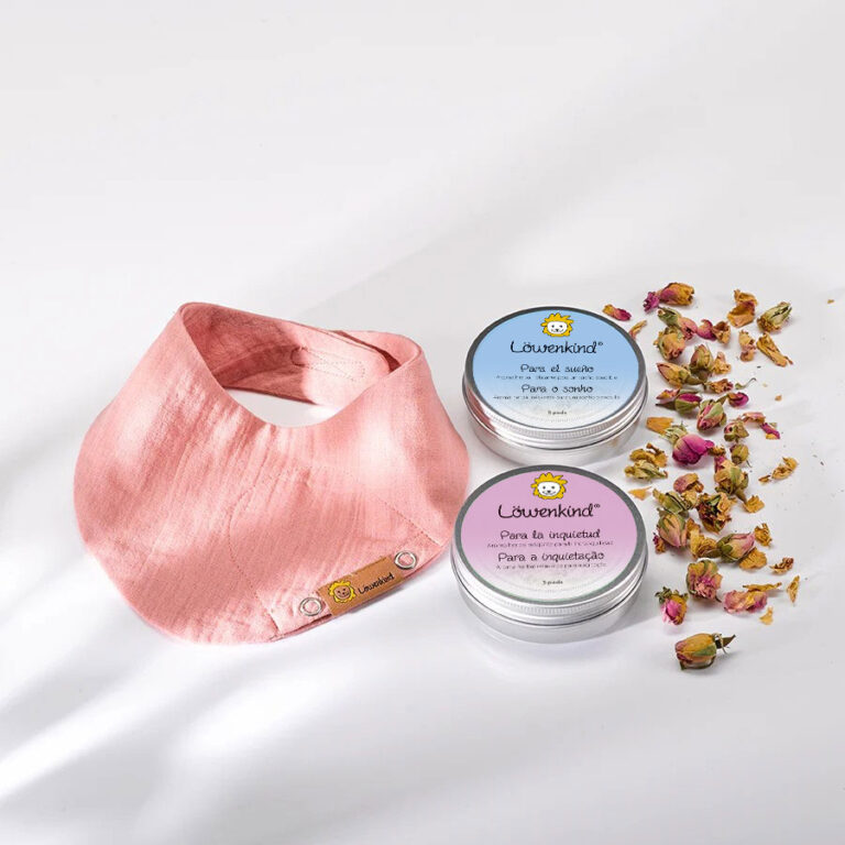 set inicio bandana "mini" rosa empolvado; sueño/inquietud